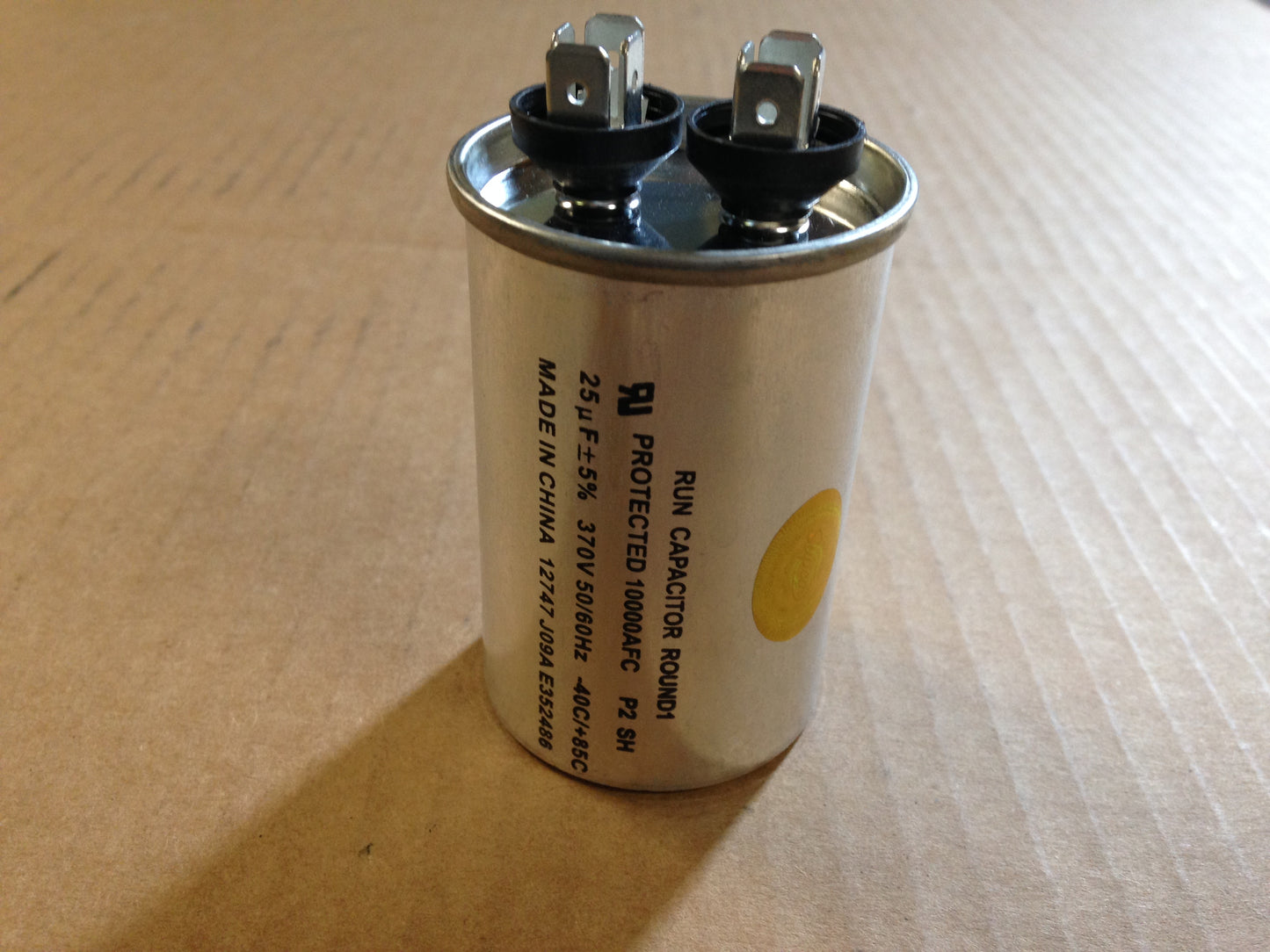 25uF X 370V ROUND RUN CAPACITOR, 50-60