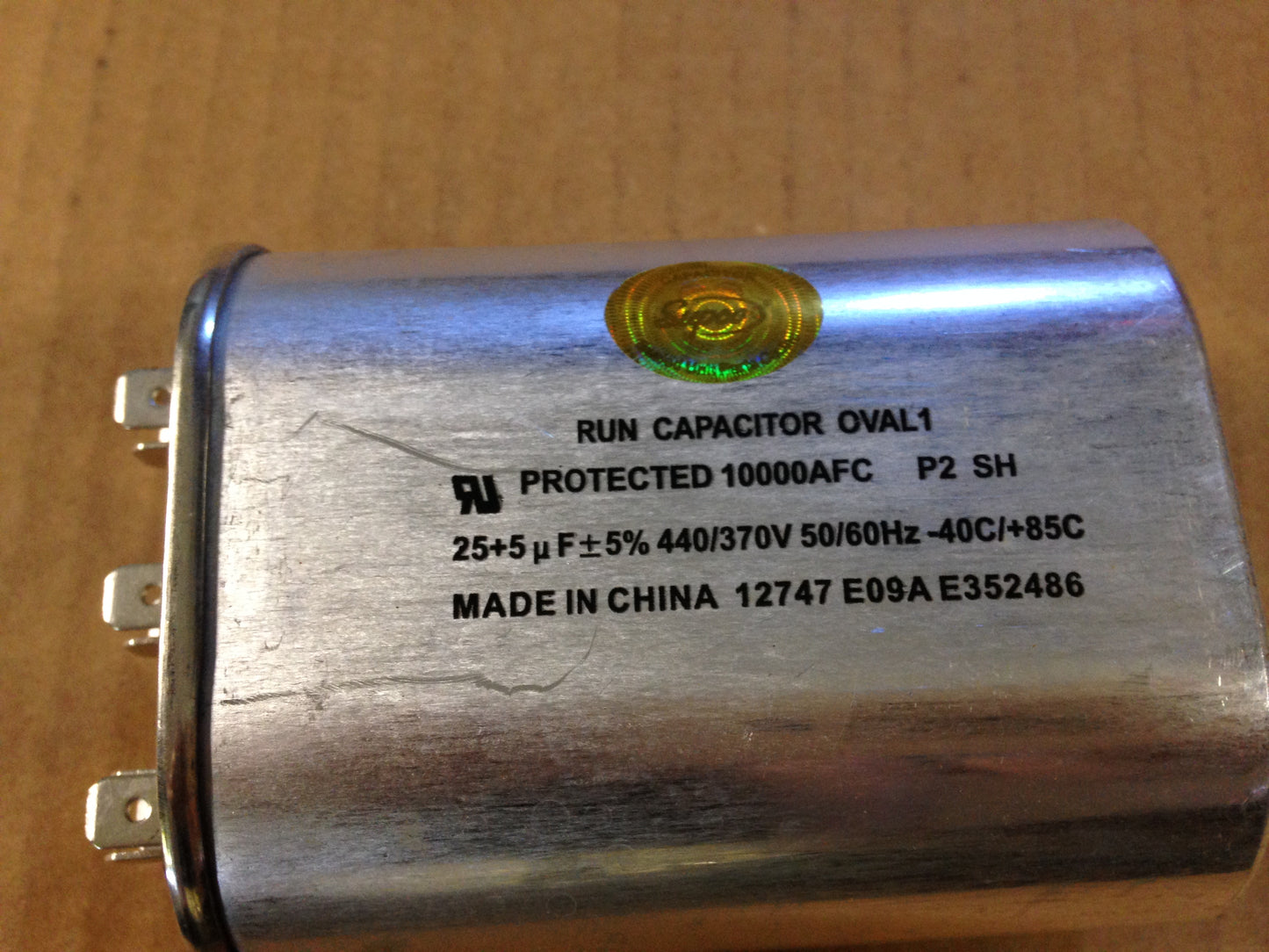 25+5uF X 440/370V OVAL DUAL RUN CAPACITOR, 50-60