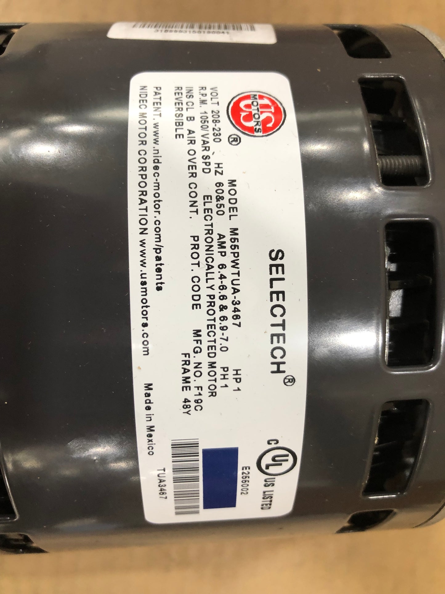 1 HP DIRECT DRIVE ECM BLOWER MOTOR 208-230/50-60/1 RPM 1050 VARIABLE SPEED