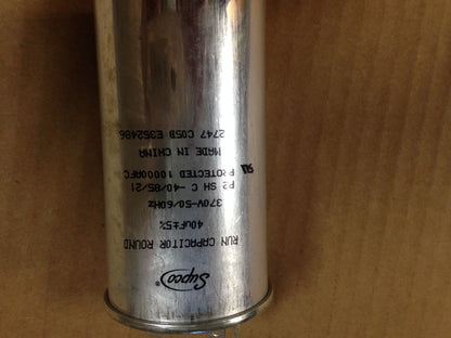 40uF X 370V ROUND RUN CAPACITOR, 50-60