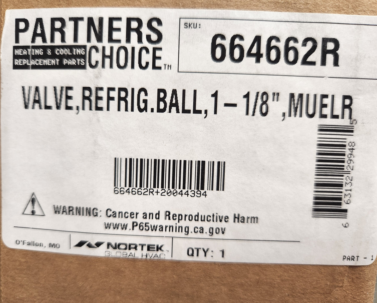 1-1/8" ODS REFRIGERANT BALL VALVE