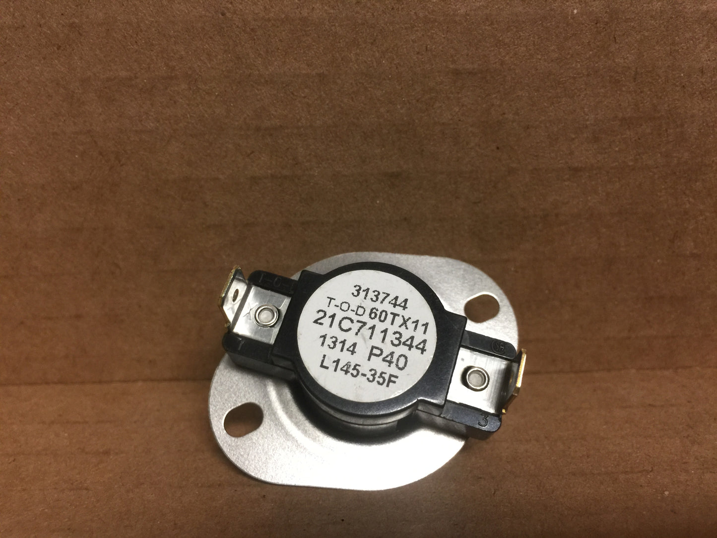 THERMOSTAT; CONTROL TEMPERATURE FOR AIR HANDLER, SPST, OPEN AT 145F, CLOSE AT 110F