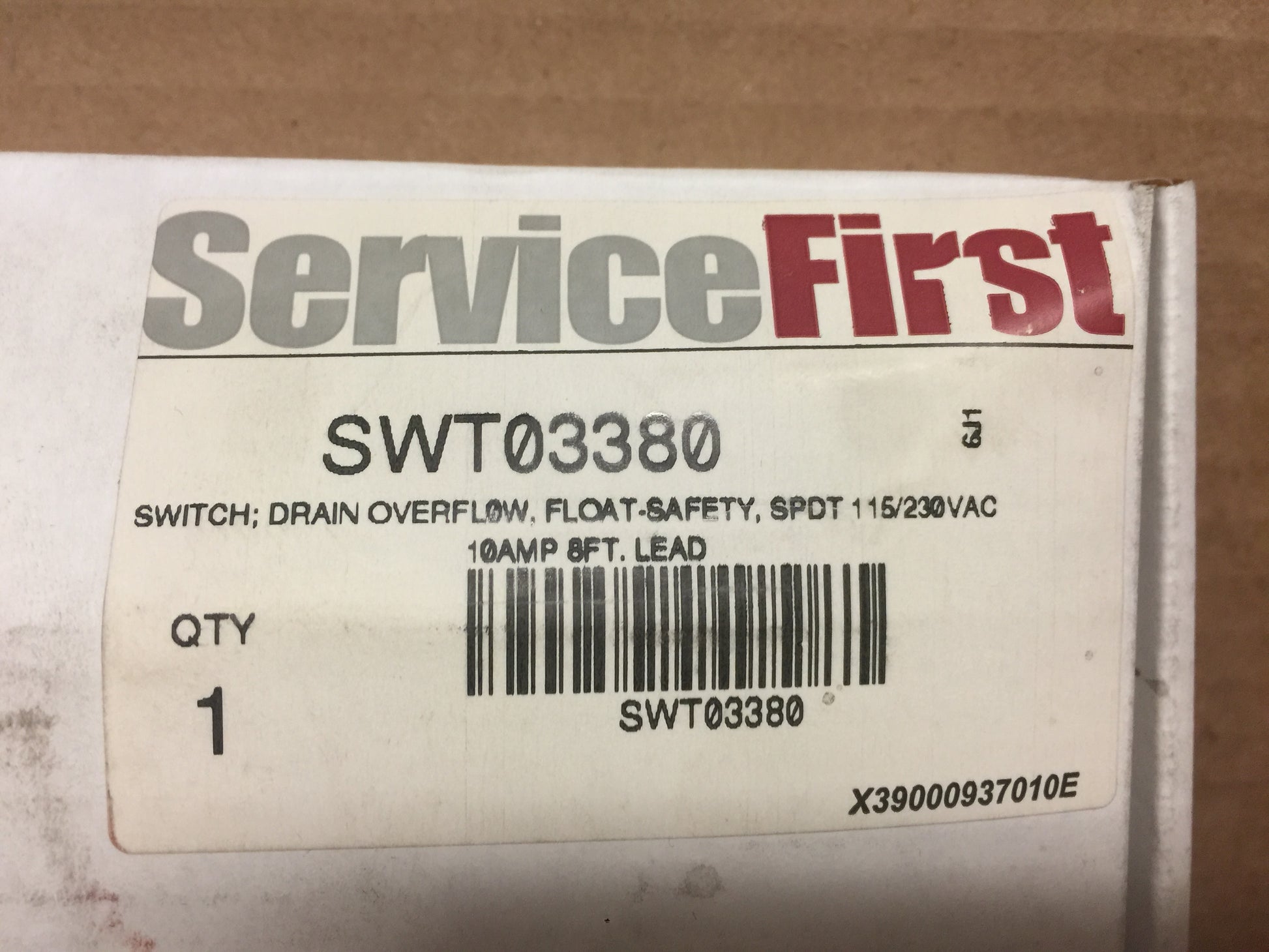 SAFETY CONTROL SWITCH; DRAIN OVERFLOW, SPDT, FLOAT SAFETY, 115/230VAC