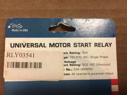 RELAY; UNIVERSAL MOTOR START RELAY, 50A, 110-270V