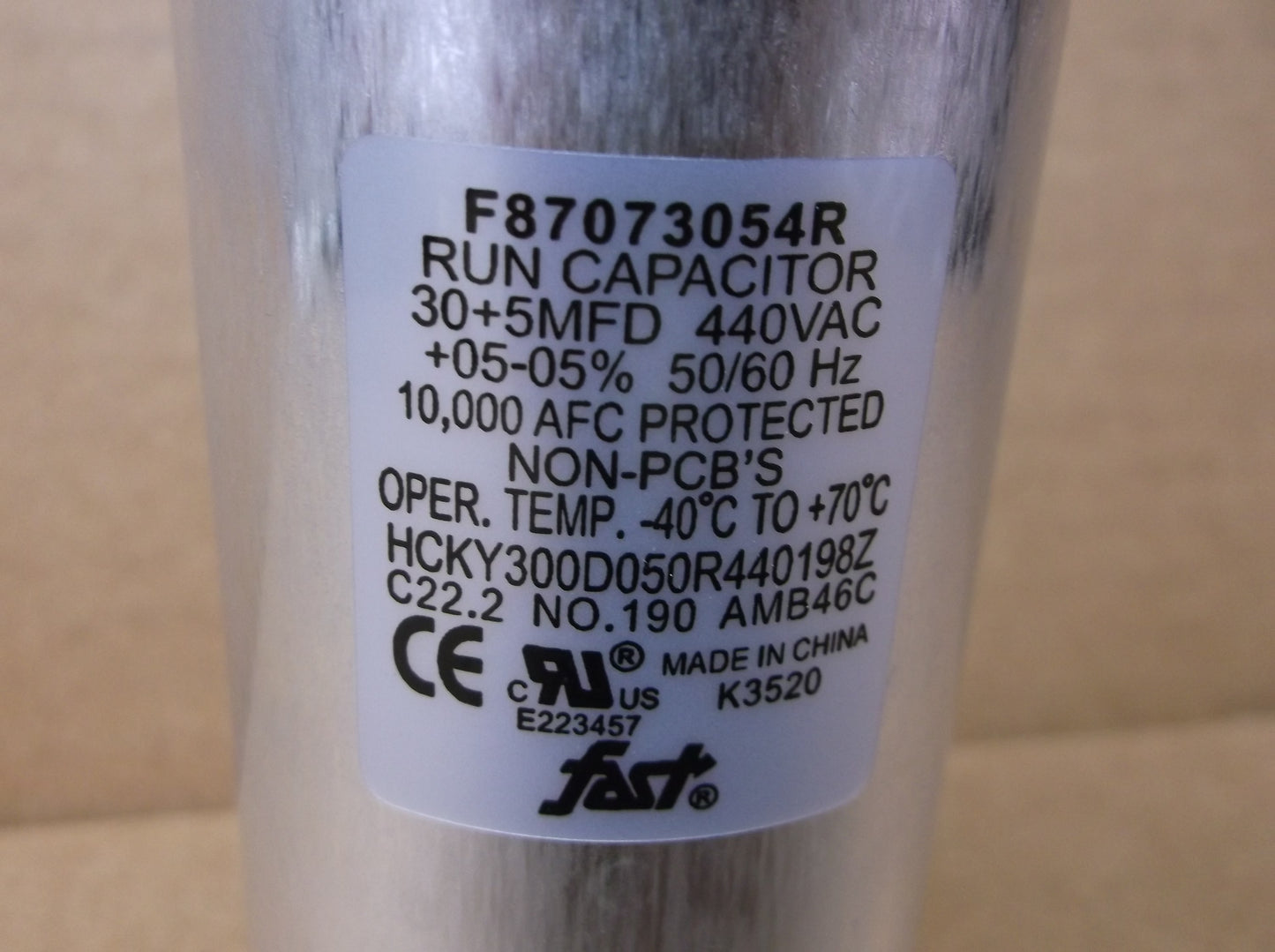 30+5 MFD X 440 VAC DUAL ROUND RUN CAPACITOR