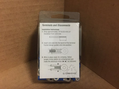 RING TERMINALS; 16-14 AWG, #6, SOLD AS PACK OF 100