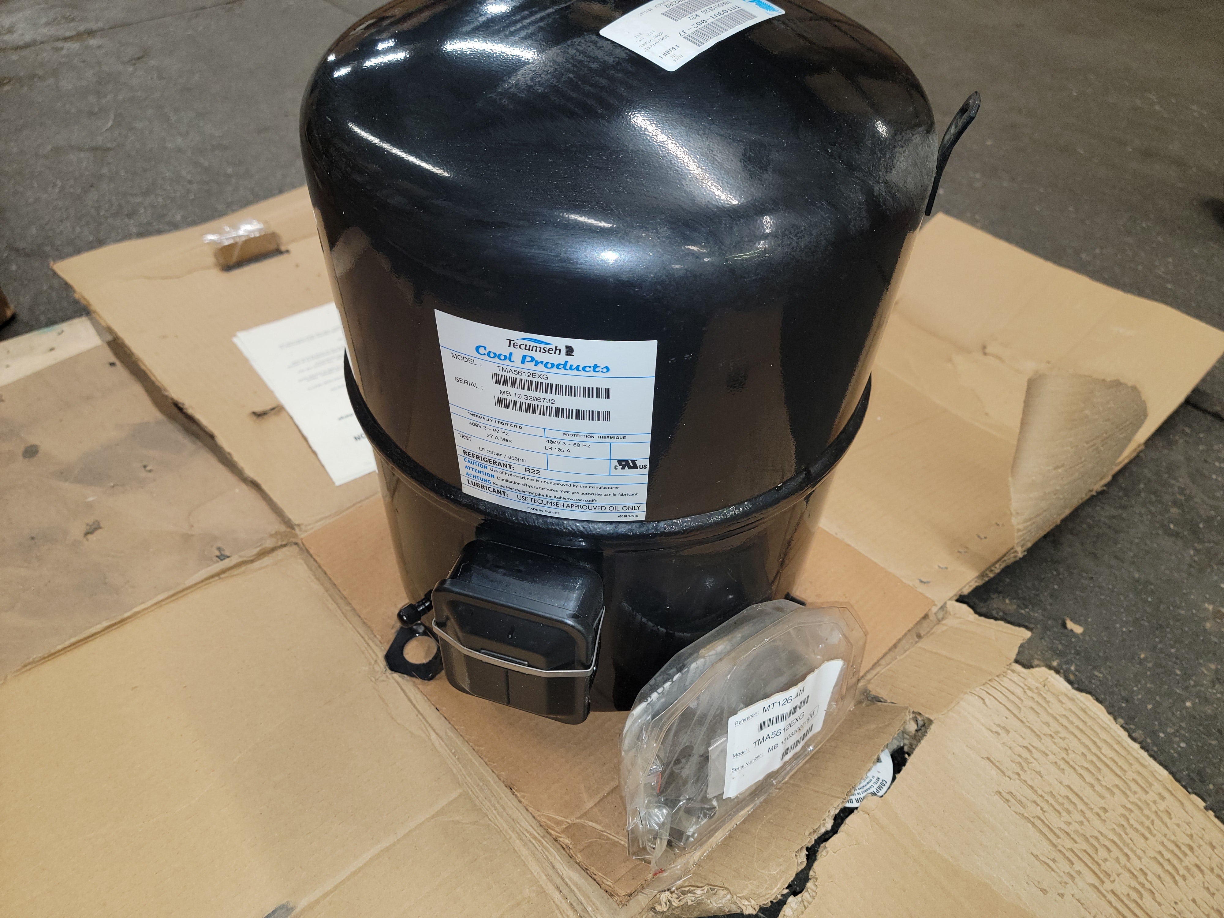 10-1/2 HP Ac/HP Reciprocating Compressor, 460-400/60-50/3 R-22 ...