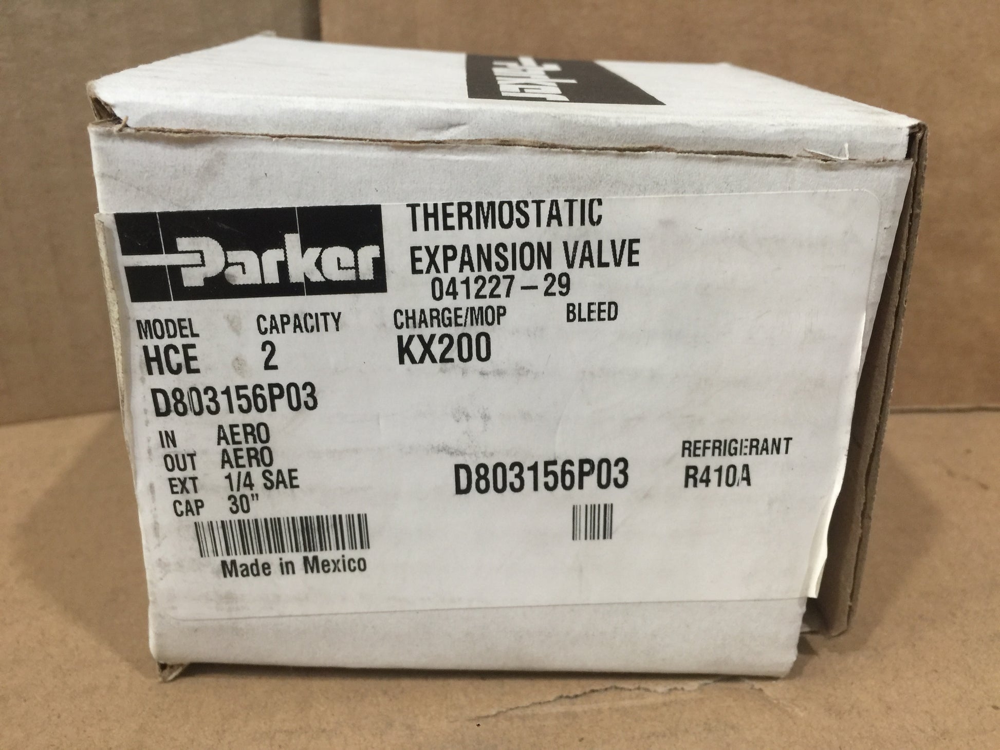 THERMOSTATIC EXPANSION VALVE; MODEL HCE, R-410A