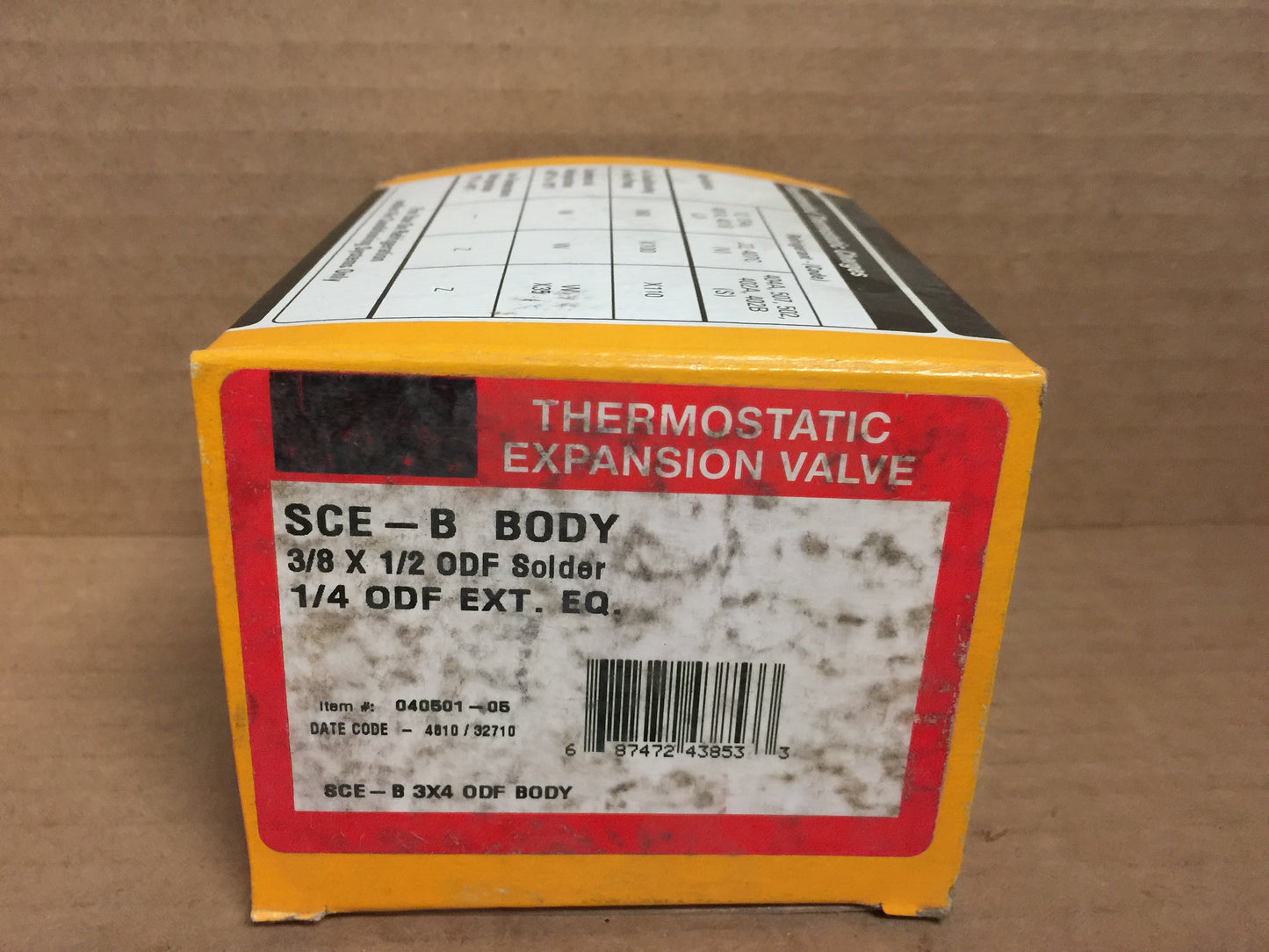 THERMOSTATIC EXPANSION VALVE; SCE-B 3X4 BODY