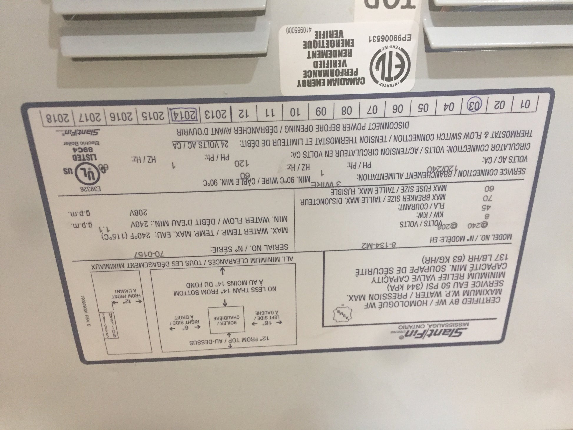 8 KW CAST-IRON ELECTRIC MONITRON HOT WATER BOILER, 240/60/1