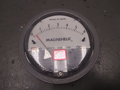 MAGNEHELIC DIFFERENTIAL PRESSURE GAUGE.TYPE 0 TO 6" WC