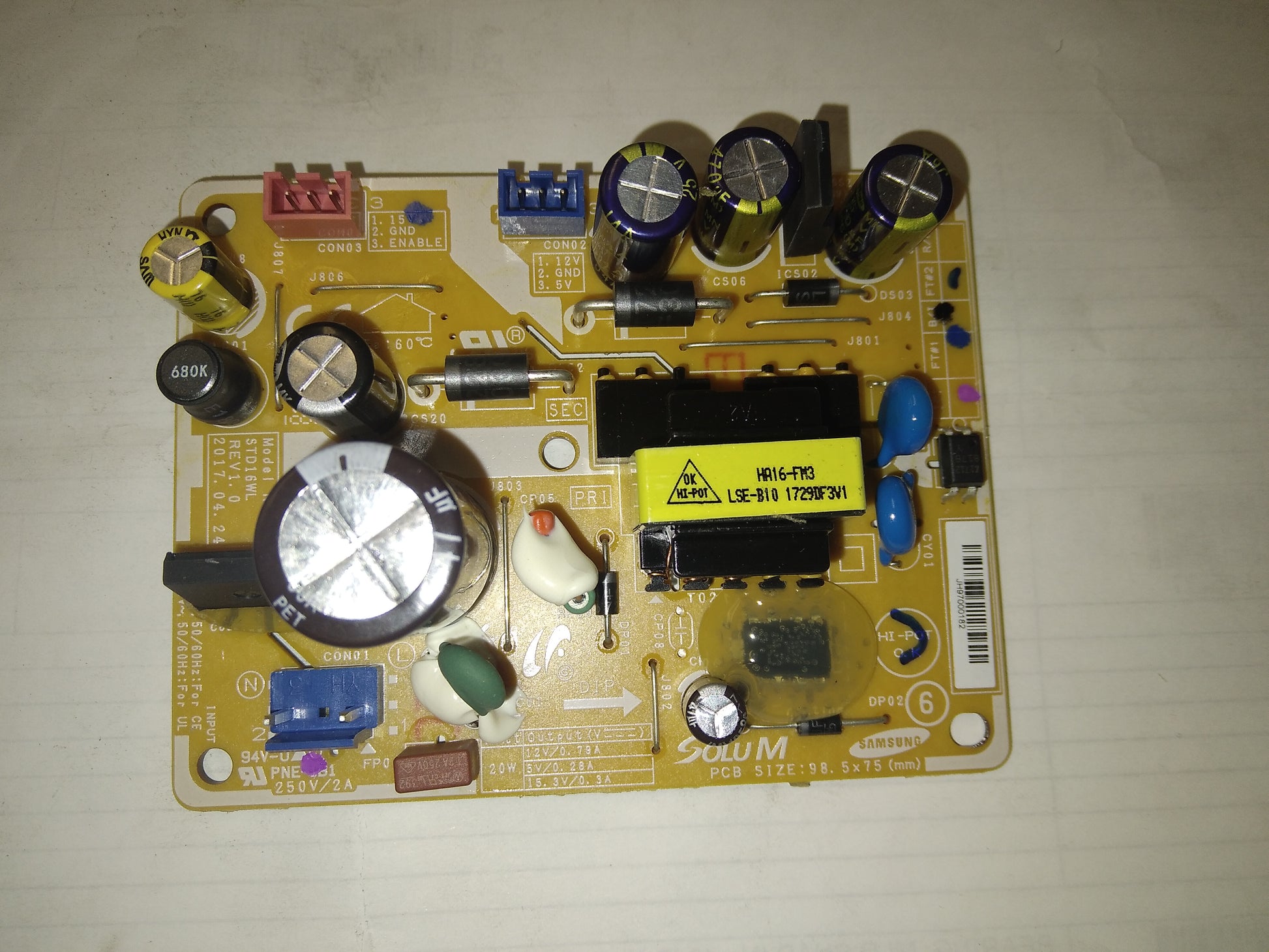 LOW AMBIENT PCB ASSEMBLY 250V 2A