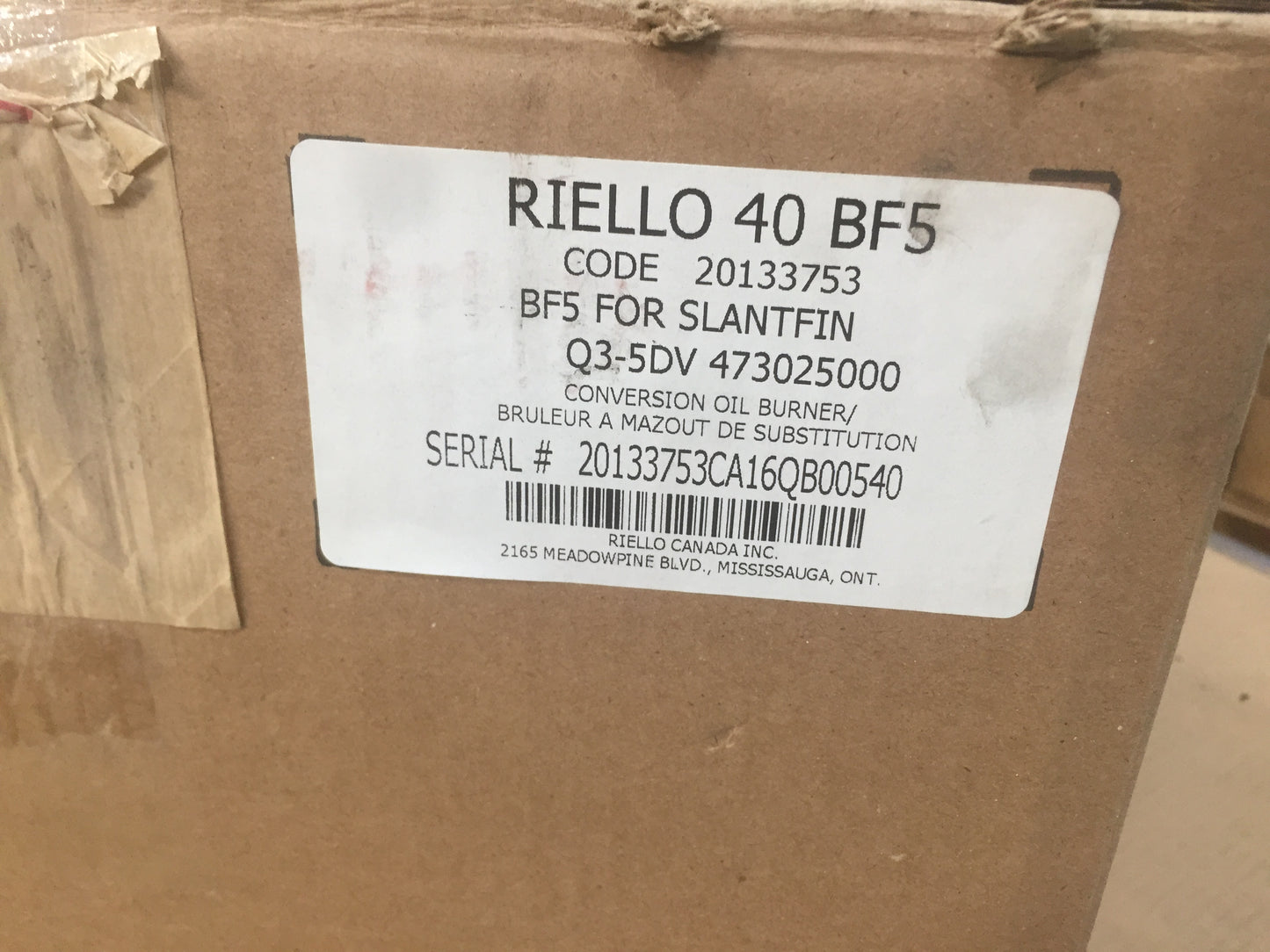 RIELLO 40 SERIES BF5 CONVERSION OIL BURNER