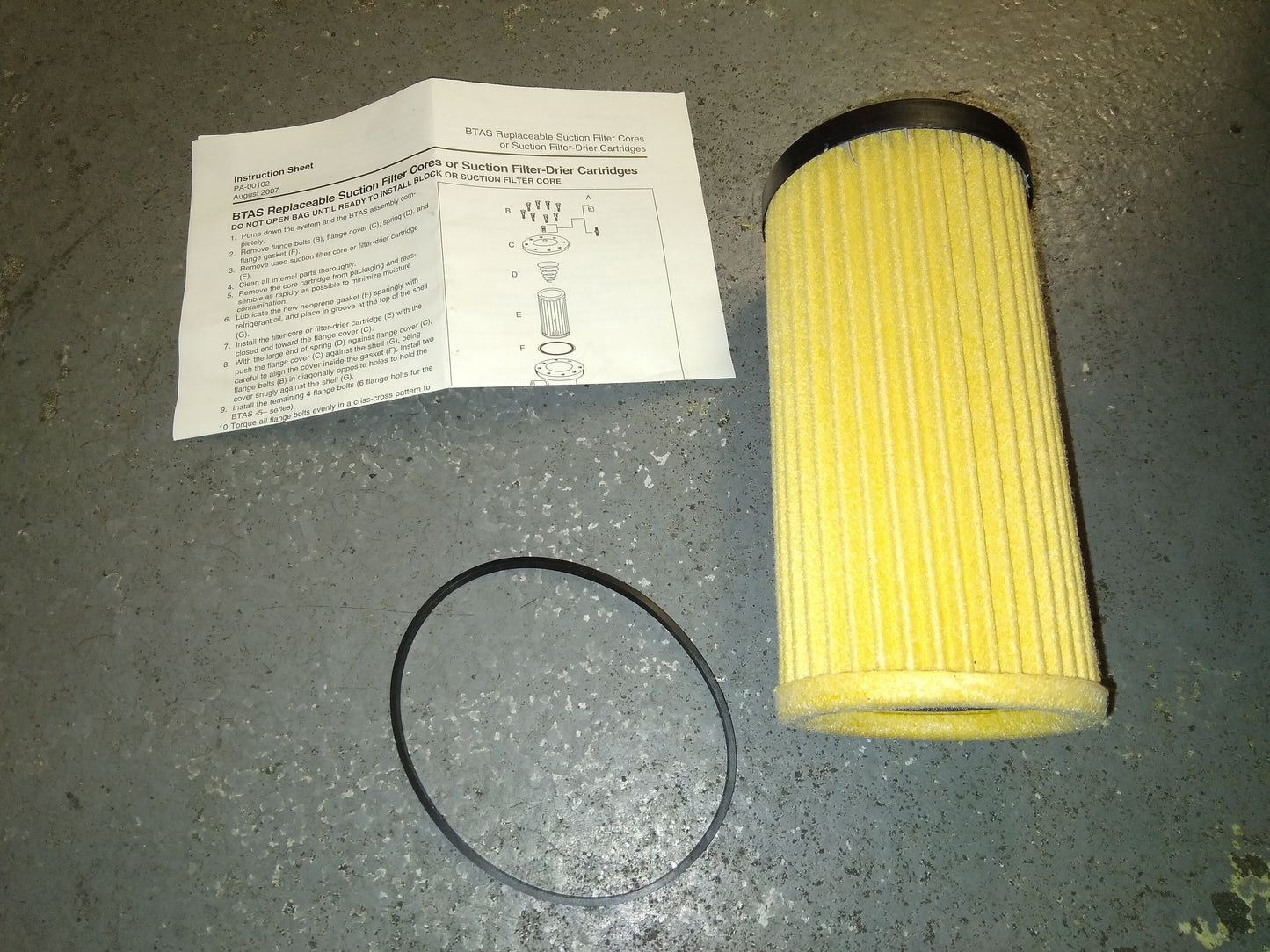 BTAS SUCTION FILTER DRIER CARTRIDGE