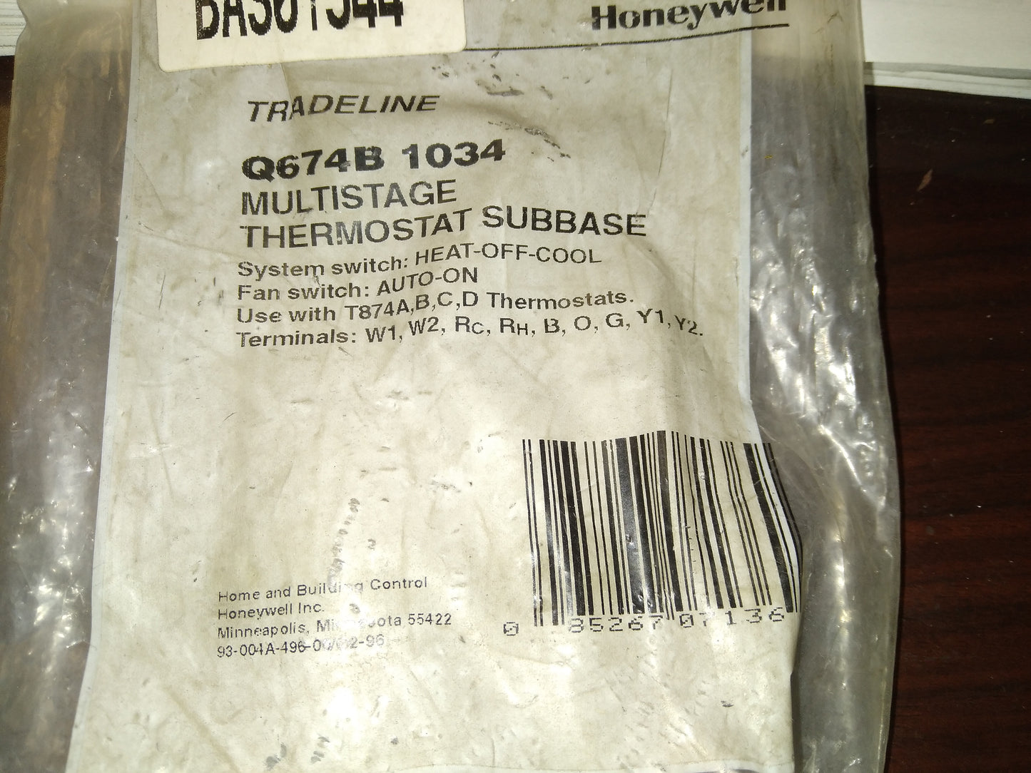 MULTISTAGE THERMOSTAT SUBBASE