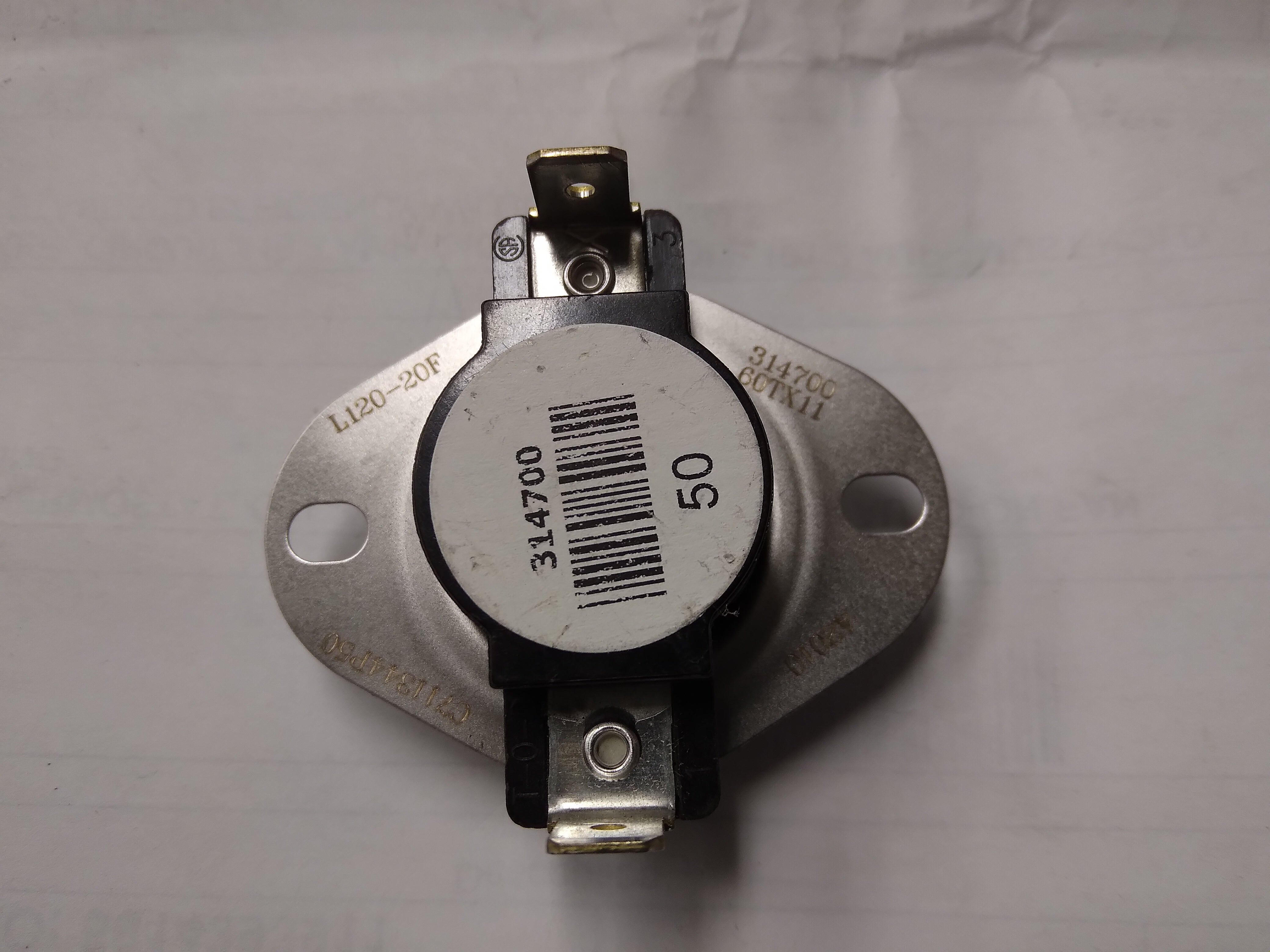 Snap Disc Limit Switch L120-20F, 120F Open, 100F Closed – Surplus City