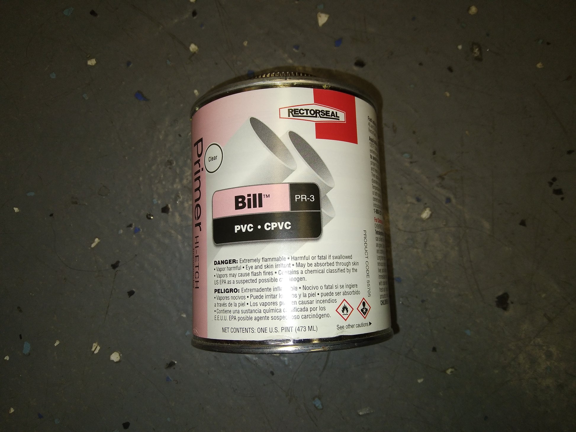 "BILL PR-3" CLEAR HIGH-ETCH PVC PRIMER 1 PINT 