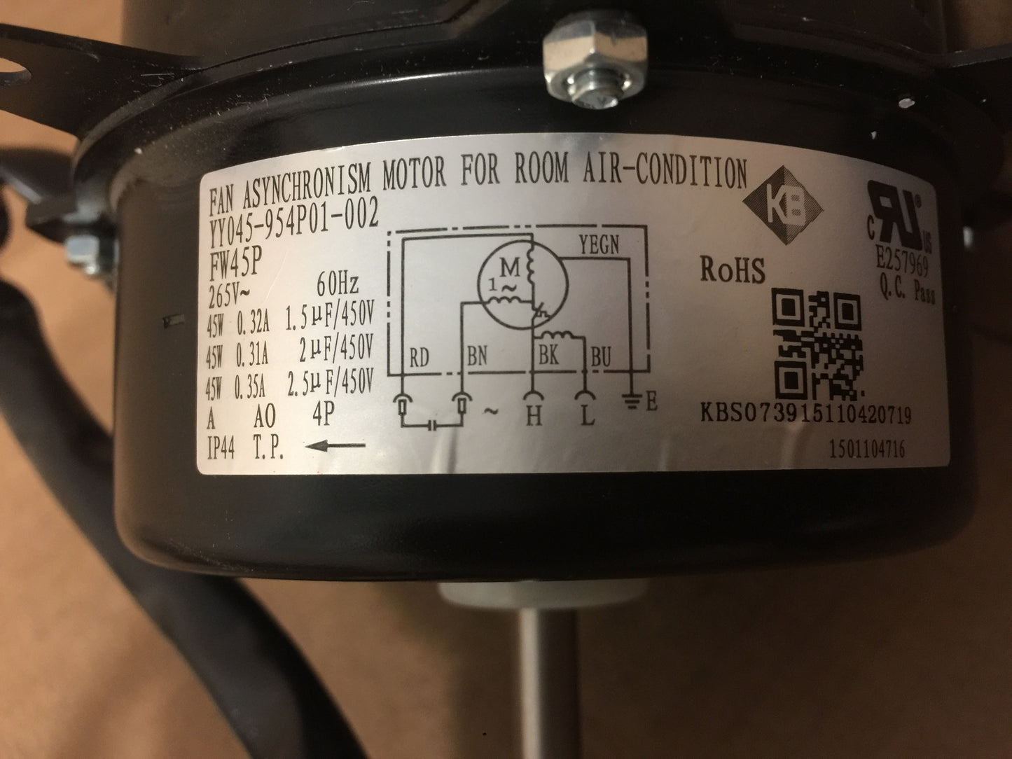 MOTOR; INDOOR FAN, 208/230V 60HZ