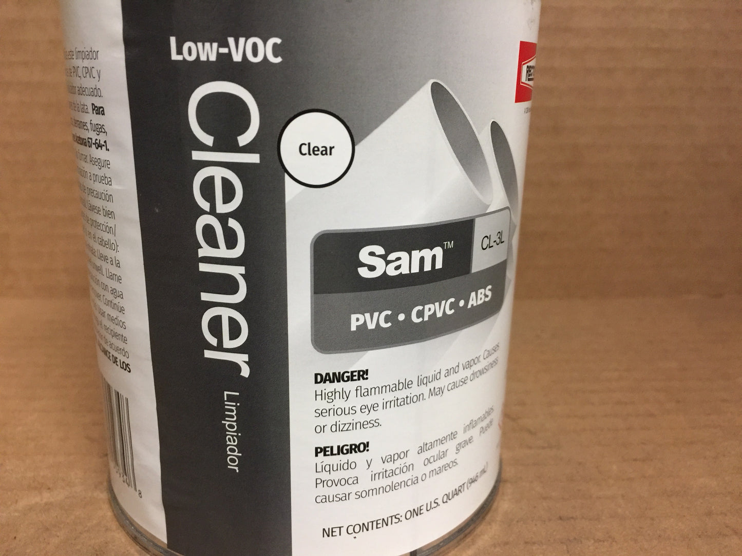 CHEMICAL;  QUART, RECTORSEAL SAM CL-3L LOW VOC CLEANER FOR PVC, CPVC AND ABS PLASTIC PIPE