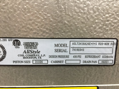 2 TON HORIZONTAL CASED PLENUM "A" COIL; R-22