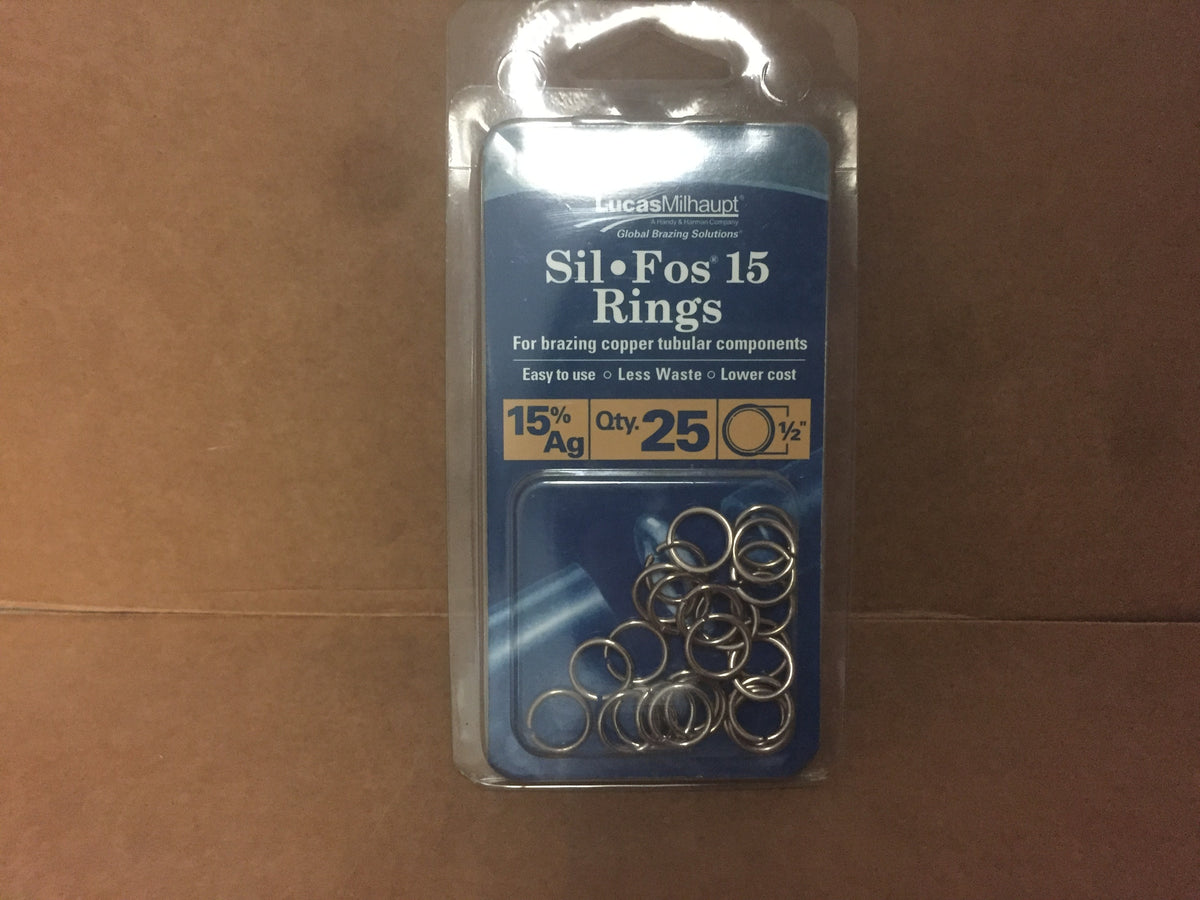 Sil Phos Rings Sil Fos 15%Ag Ring 1/2 Od (25 Per Pack)