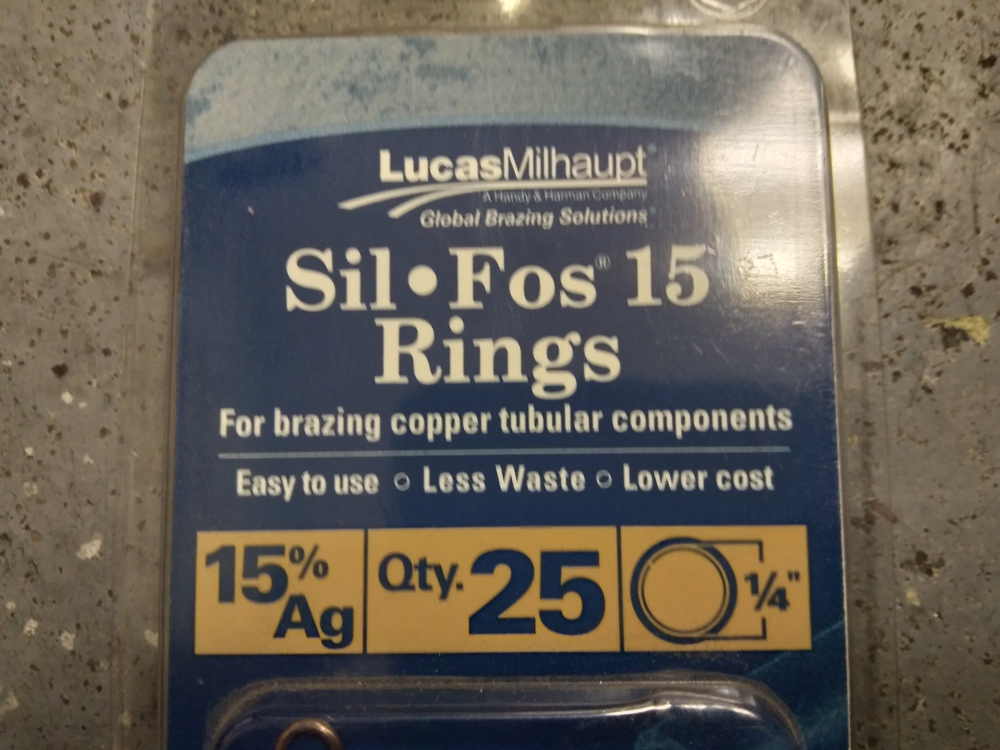 SIL FOS 15% AG RING 1/4" OD(SOLD AS 25 PER PACK)