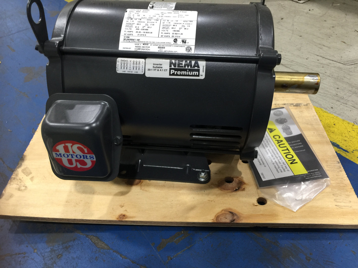 7.5 HP GENERAL PURPOSE ELECTRIC MOTOR; 208-230/460/50-60/3, 1800 RPM, 1 SPEED