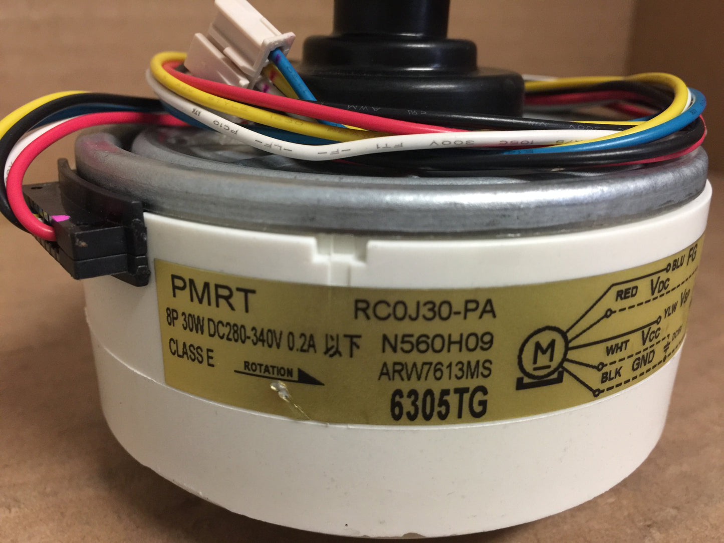 INDOOR SINGLE SHAFT FAN MOTOR; DC280-340, 8P, 30W