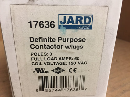 DEFINITE PURPOSE CONTACTOR W/LUGS 3P-60A-110/120V