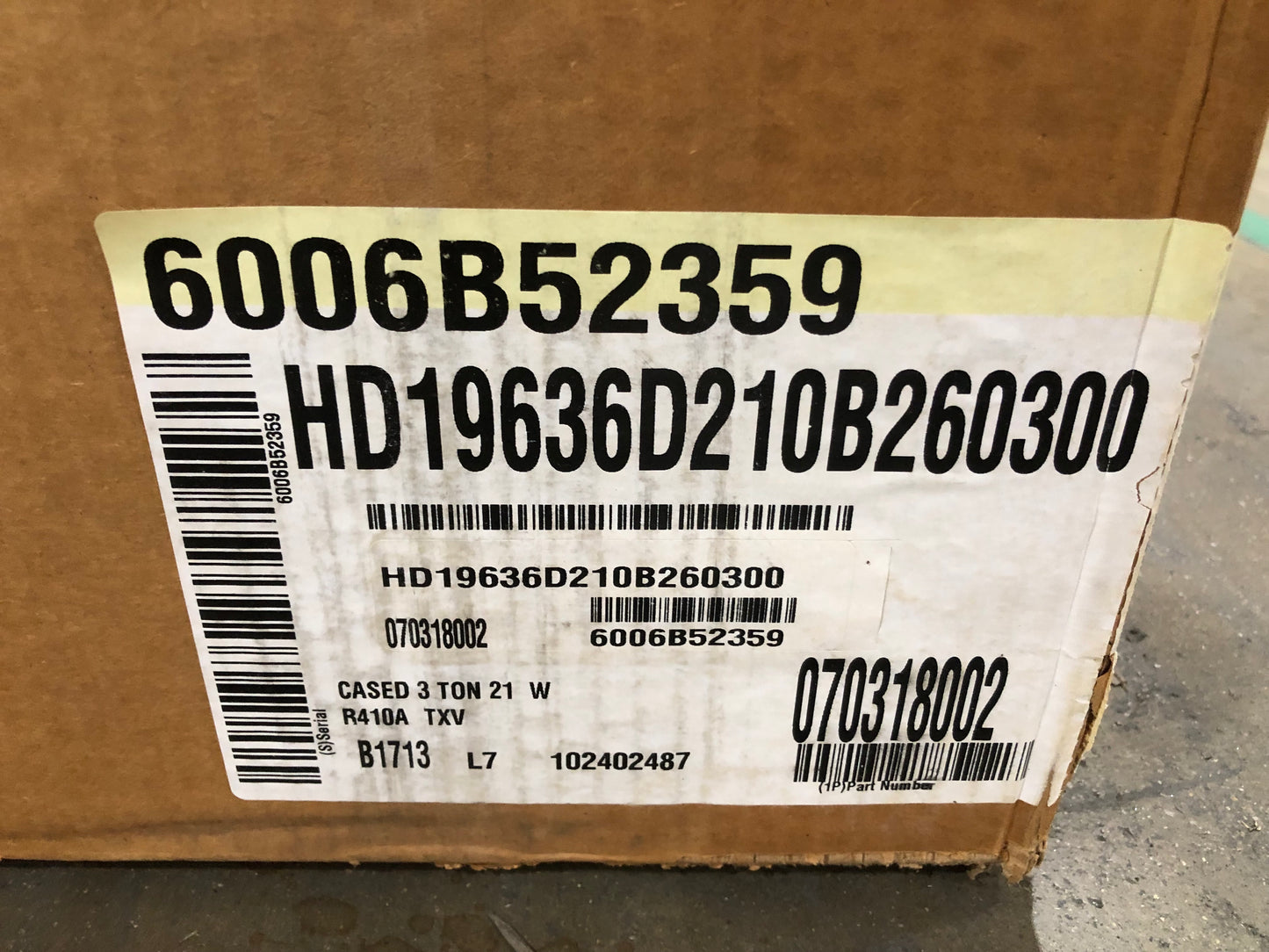 3 TON AC/HP HORIZONTAL CASED A COIL R-410A