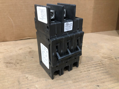 3 POLE 63.3 AMP "209 MULTI-POLE" SERIES HYDRAULIC MAGNETIC CIRCUIT BREAKER PROTECTOR/FOR MANUAL CONTROLLER APPLICATIONS, 240/60-50/1 OR 3