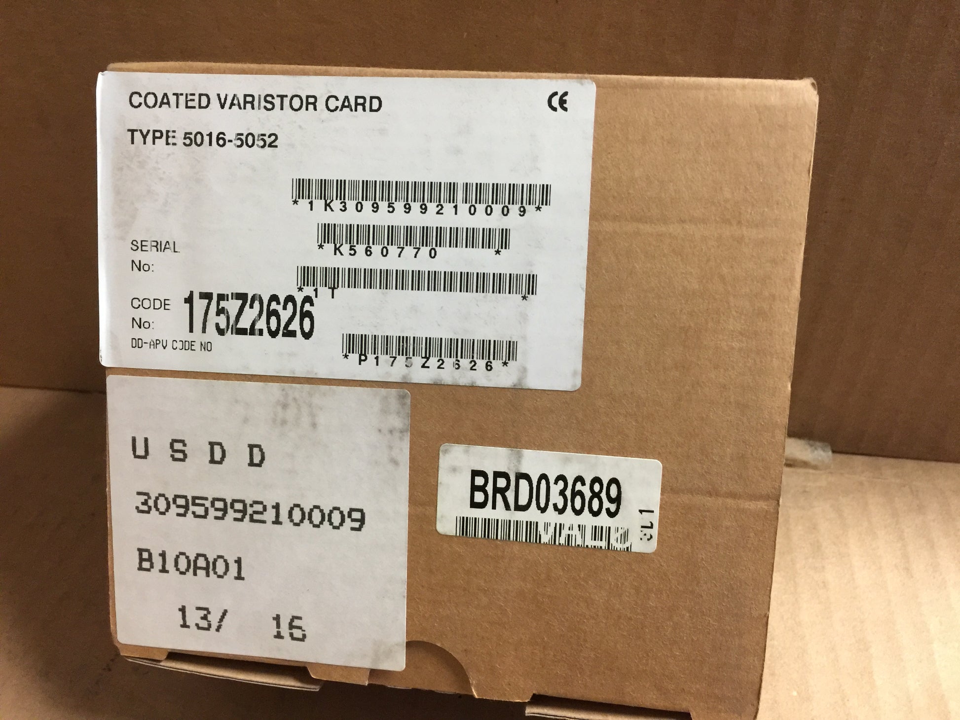 CONTROL BOARD; SPARE VARISTOR CARD, VLT5016-5052