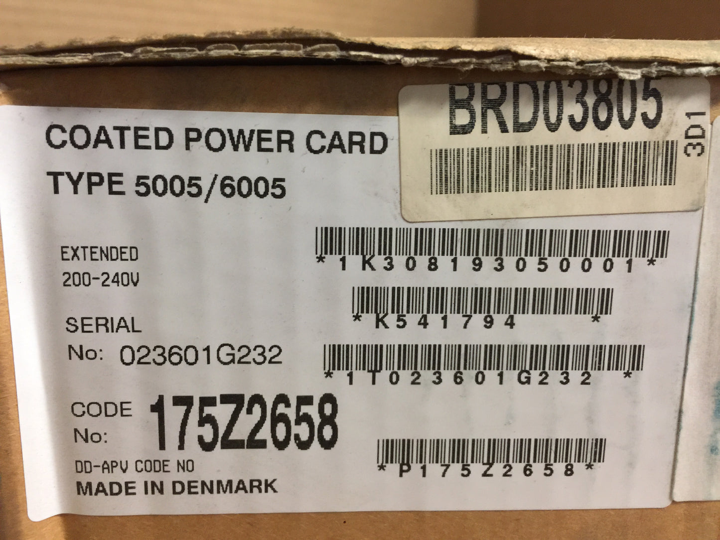 EB POWER CONTROL BOARD; 230V, TYPE 5005/6005