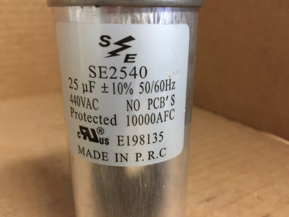 25MFD X 440V AC RUN ROUND CAPACITOR; 50/60HZ