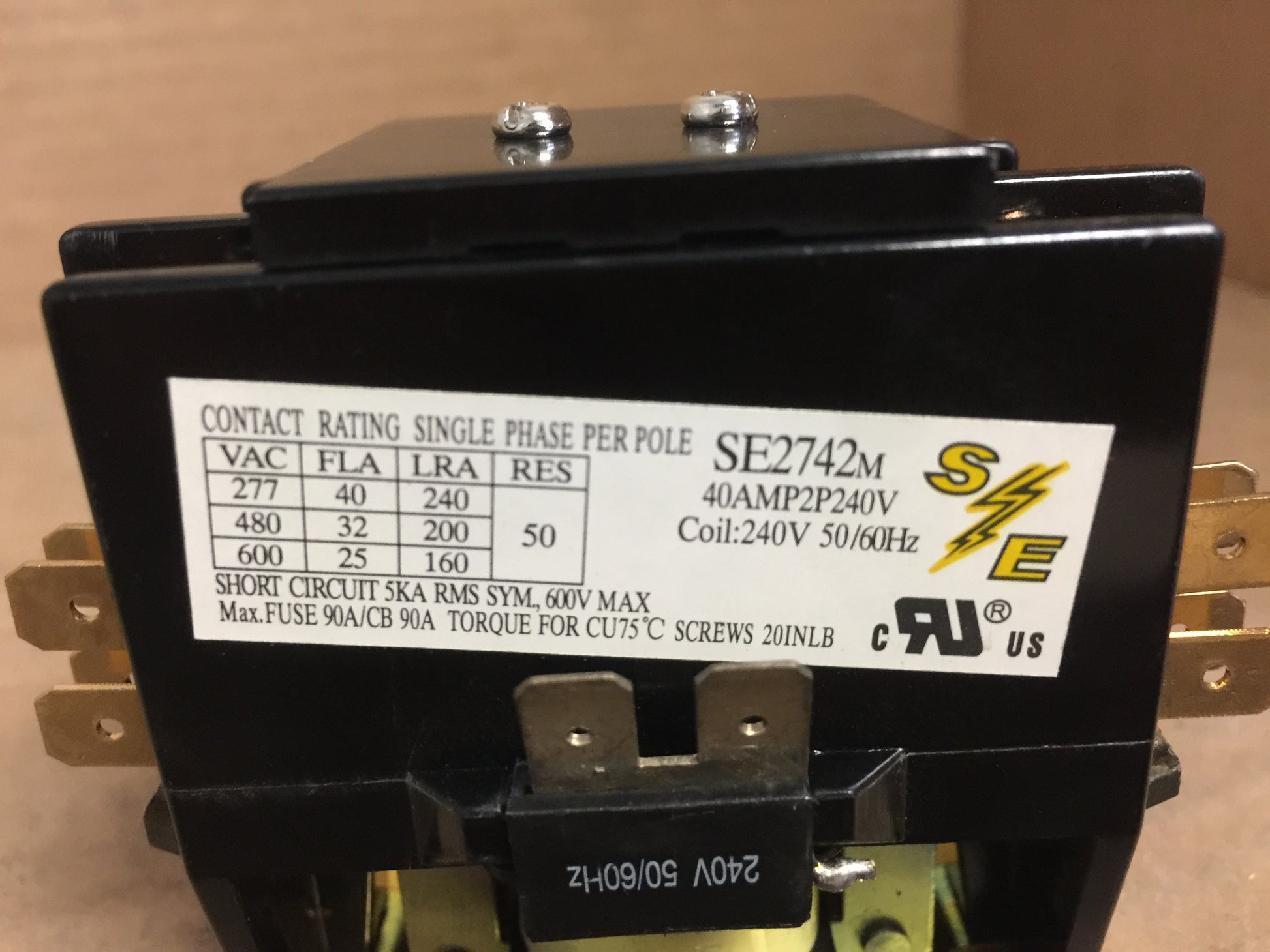 DEFINITE PURPOSE CONTACTOR; 2 POLE, MULTI-VOLT, 50/60HZ, 120 VOLT, 40 AMP