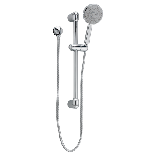 COMPLETE KIT OF RAIN HANDSHOWER, HOSE, WALL SUPPLY & STANDARD SLIDE BAR, CHROME