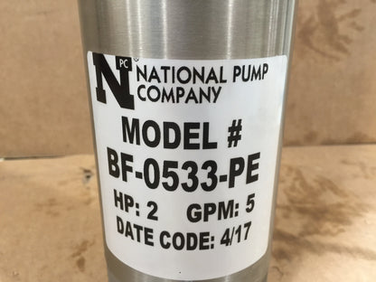 2 HP "PRO SERIES" SUBMERSIBLE BOOSTER PUMP; 5 GPM, 1/3 PHASE, 33 STAGES