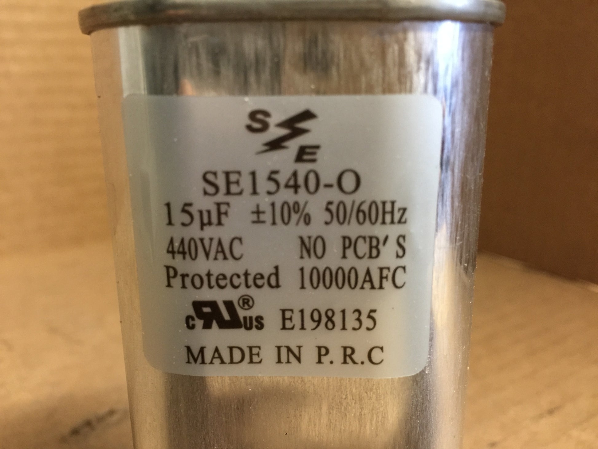 15MFD X 440V AC RUN OVAL CAPACITOR; 50/60HZ