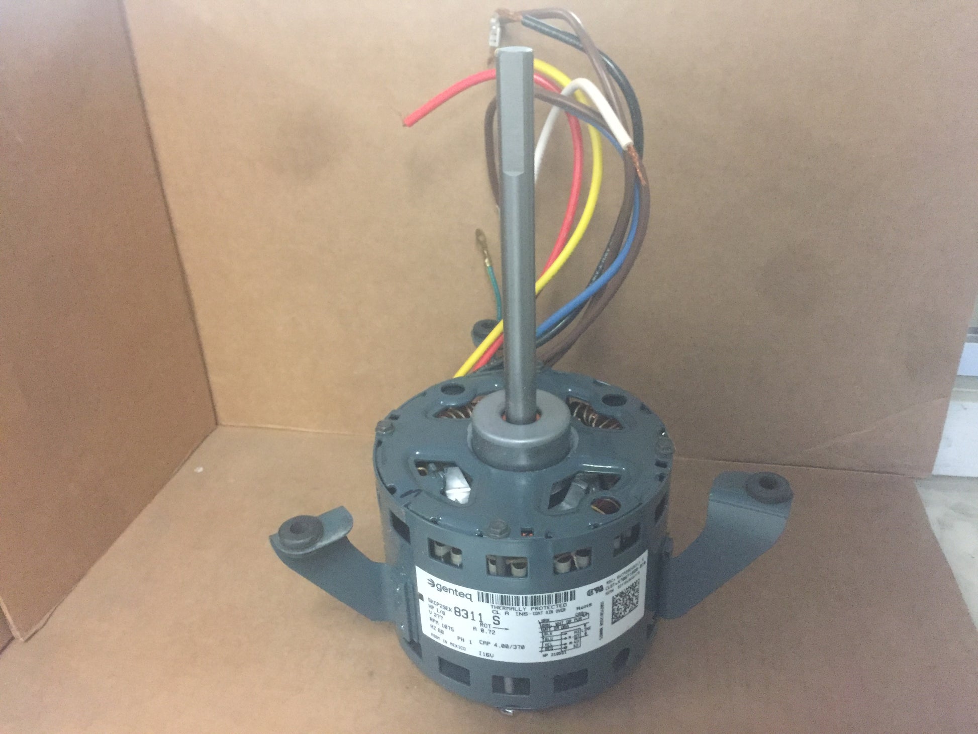 1/8 HP PSC MOTOR 277/60/1 1075 RPM 4 SPEED