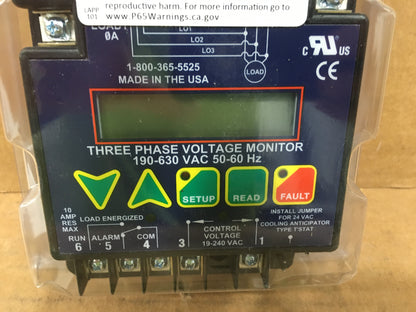 PROGRAMABLE THREE PHASE LINE VOLTAGE MONITOR, 190-630VAC 50-60HZ