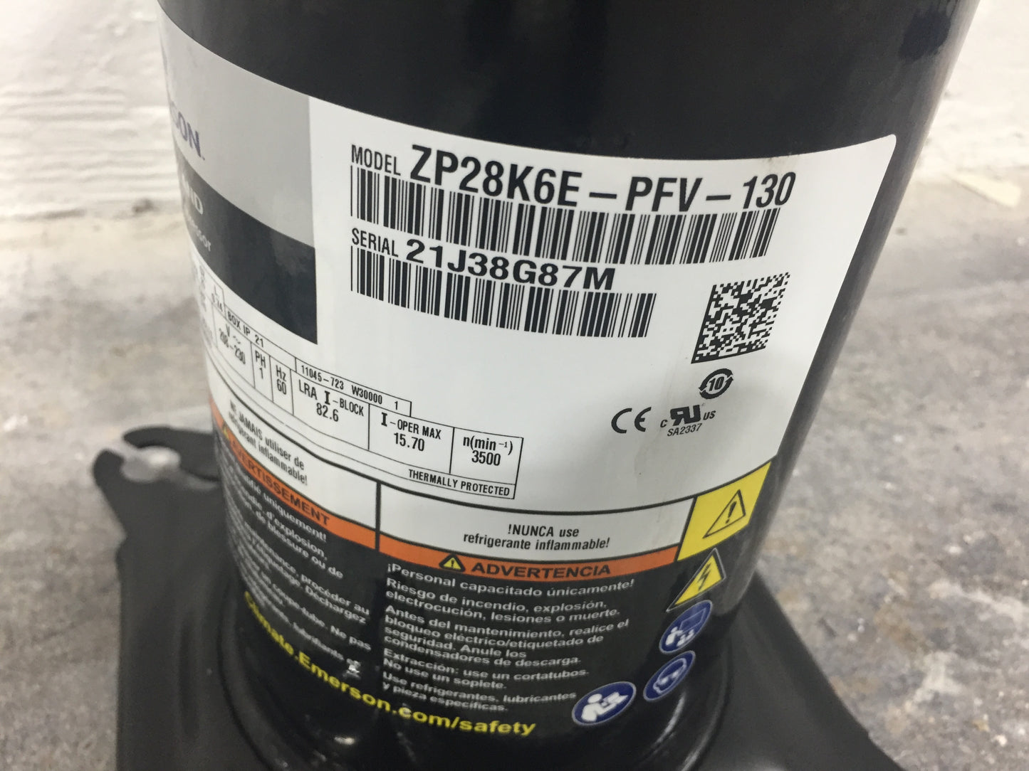 2-1/2 TON AC SCROLL COMPRESSOR 208-230/60/1 R410A