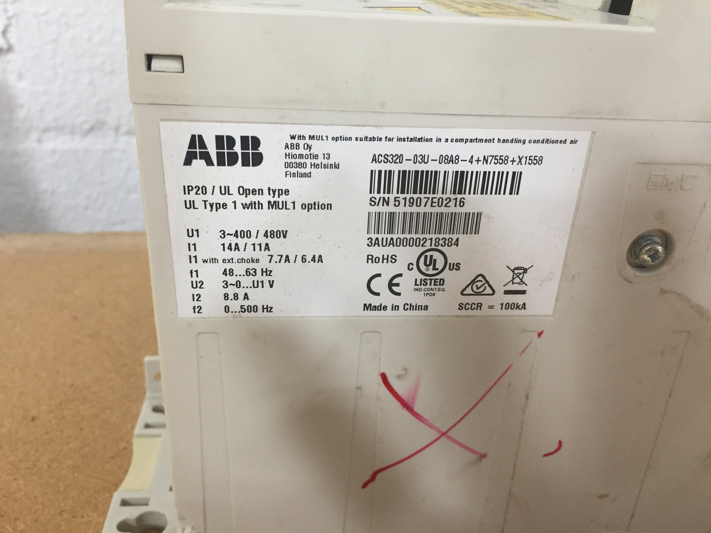 INDOOR FAN VARIABLE FREQUENCY DRIVE 380-480/46-63/3 11-14AMPS