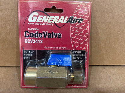 HUMIDIFIER CODEVALVE QUARTER-TURN BALL VALVE