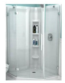 42"x 72"H  CORNER SHOWER UNIT- CONSISTS OF WALL UNIT, BASE AND TEMPERED GLASS DOOR