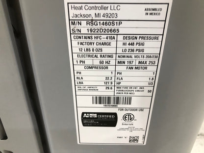 5 TON SPLIT-SYSTEM AIR CONDITIONER 208-230/60/1 R-410A 14 SEER