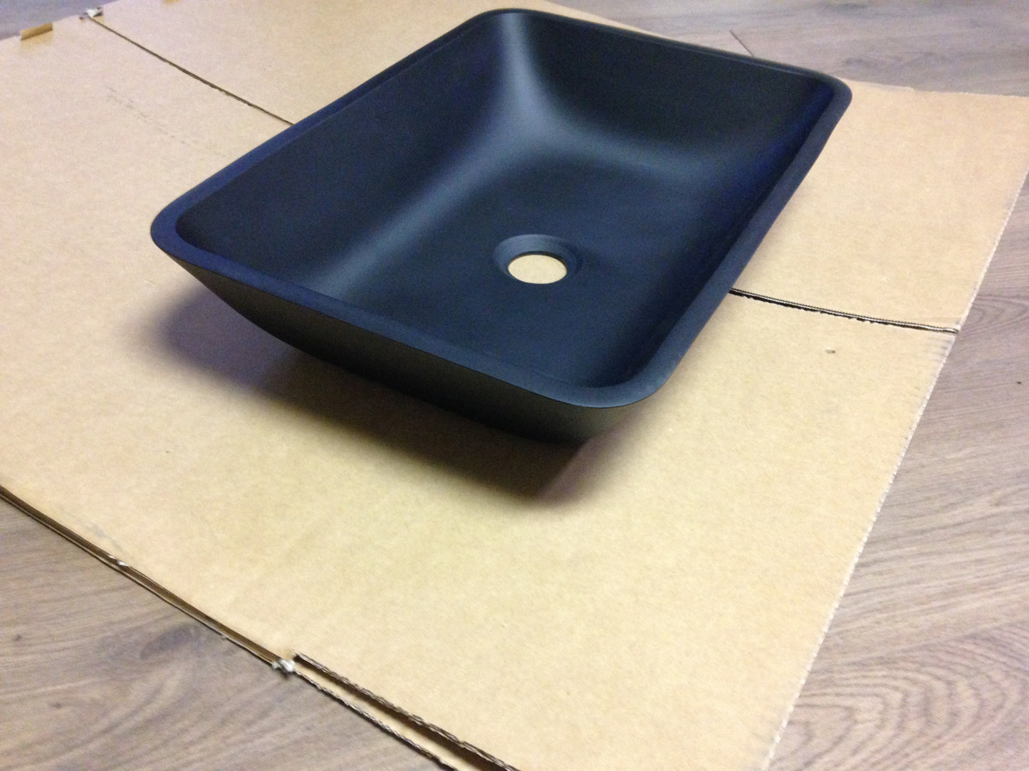 GLASS MATTE BLACK VESSEL BOWL