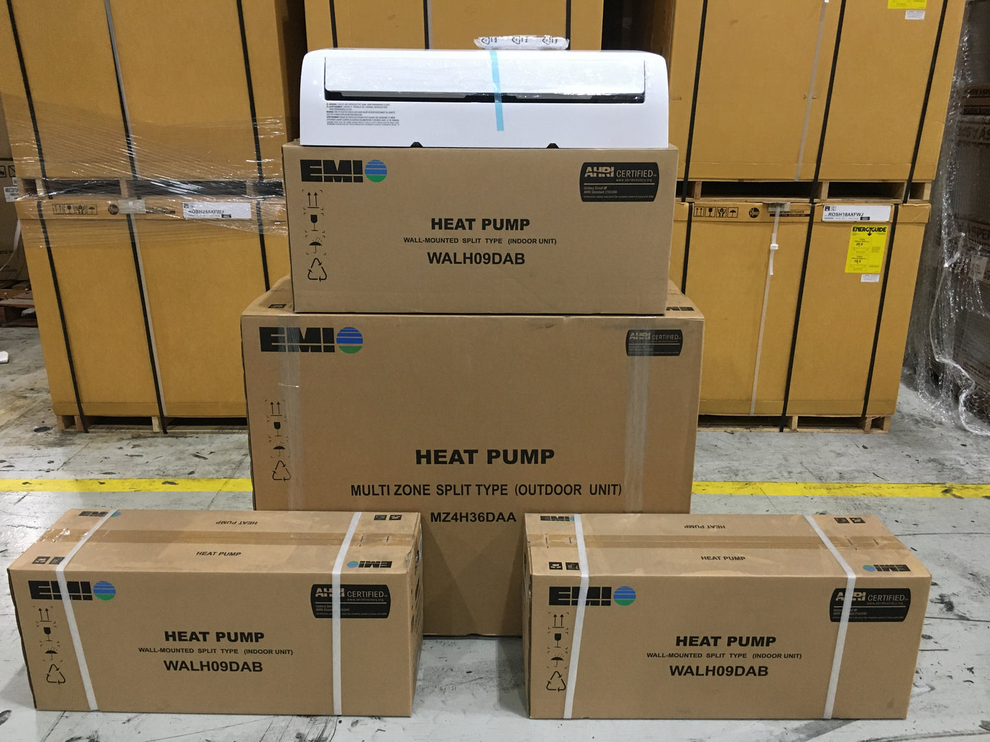 36,000 BTU QUAD-ZONE VARIABLE SPEED INVERTER MINI SPLIT HEAT PUMP SET, 22.5 SEER 208-230/60/1 R-410A