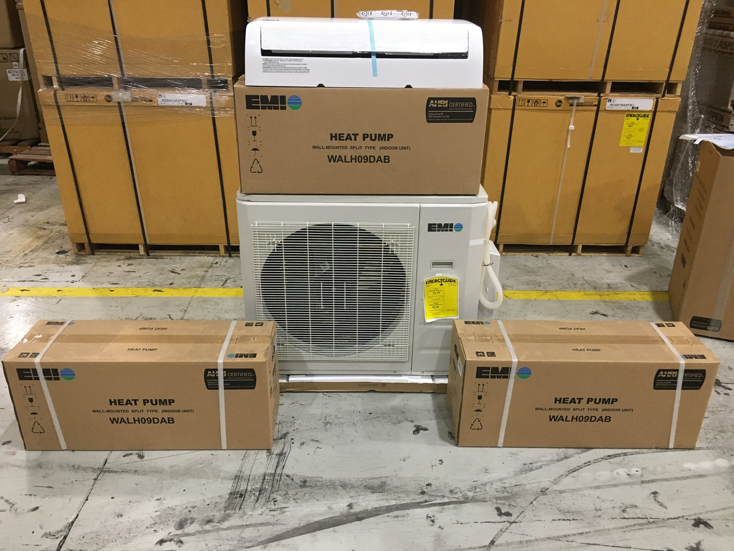 36,000 BTU QUAD-ZONE VARIABLE SPEED INVERTER MINI SPLIT HEAT PUMP SET, 22.5 SEER 208-230/60/1 R-410A