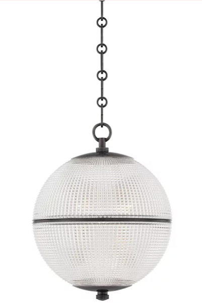 SINGLE BULB 18" WIDE PENDANT CHANDELIER