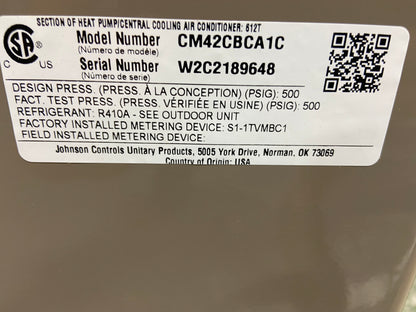 3 1/2 TON AC/HP MULTI-POSITION ALUMINUM CASED 'N' COIL, R-410A/R-407C, CFM 1400